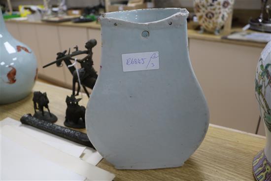 A Chinese famille rose vase and cover and a ceramic fountain vase height 35cm